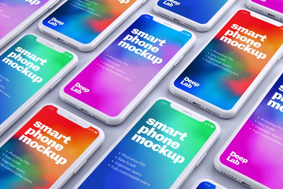 透视统一角度白色外壳的 iPhone 11 Pro 组合样机（PSD）