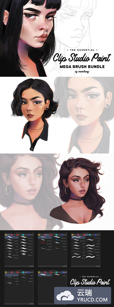 50个高质量的动漫绘图必备Sut笔刷