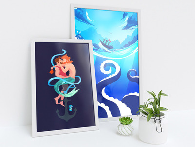 干净的海报展示样机