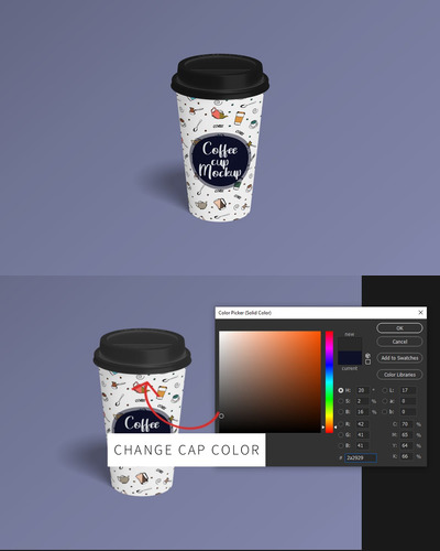 咖啡纸杯设计展示样机（PSD）