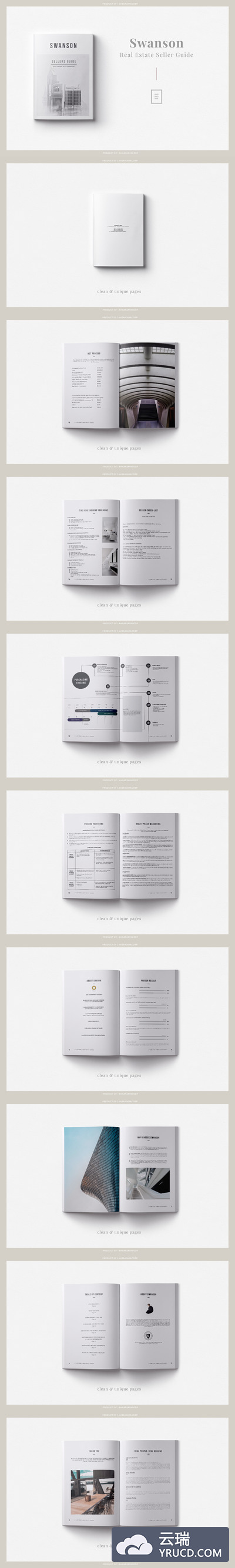 商业极简风格房地产期刊杂志设计模板