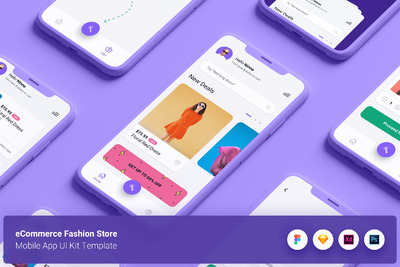 时尚的电商概念APP UI KIT套装下载（FIG,PSD,SKETCH,XD）