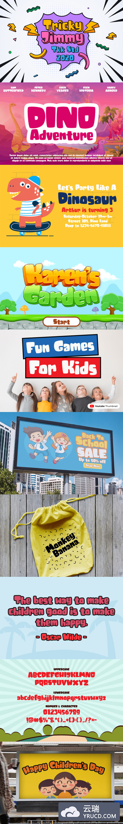 时尚清新儿童可爱卡通英文字体-Tricky Jimmy