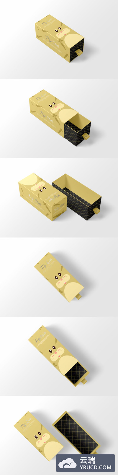 可爱老鼠个性礼品包装盒样机（PSD）