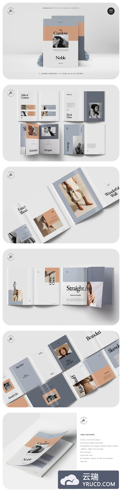 时尚高端简约优雅品牌手册画册宣传册杂志房地产楼书设计模板