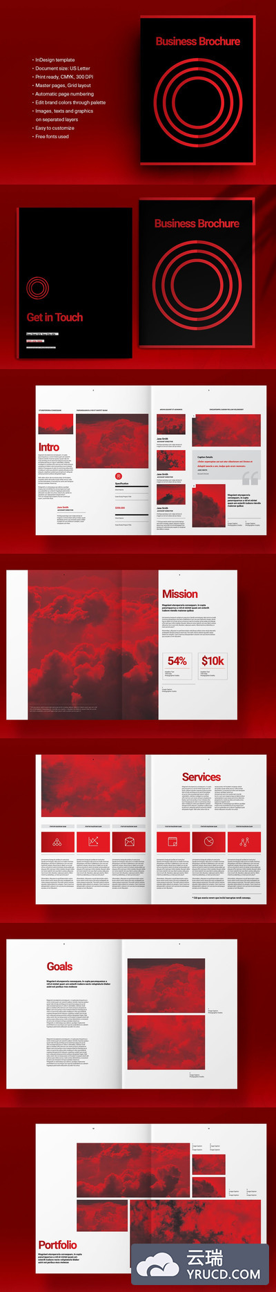 高端时尚欧式瑞士风格宣传册画册品牌手册房地产楼书杂志设计模板-3