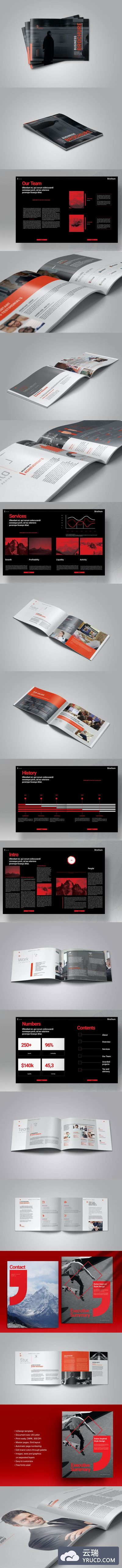 横向尺寸公司简介宣传册/企业宣传画册设计模板