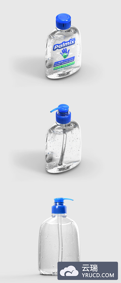 透明的洗手液瓶模型