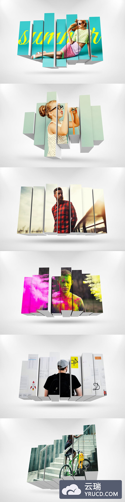 3D照片框模型模板样机（PSD）