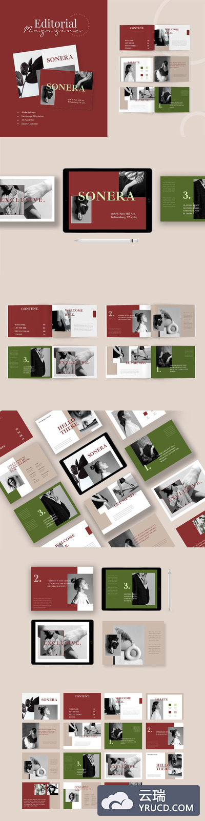 时尚高端简约多用途杂志宣传册杂志房地产楼书设计模板