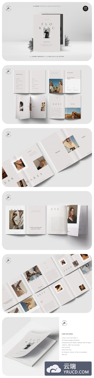 时尚高端简约多用途品牌手册画册宣传册杂志房地产楼书设计模板