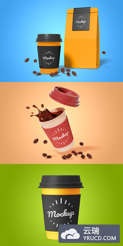 外卖咖啡速食品牌包装样机(PSD)