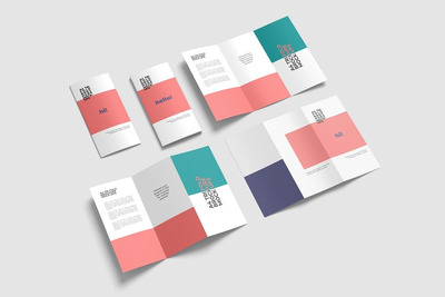 A4尺寸三折页设计展示样机(PSD)