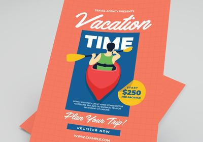 暑期度假主题的海报模板(AI,PSD)