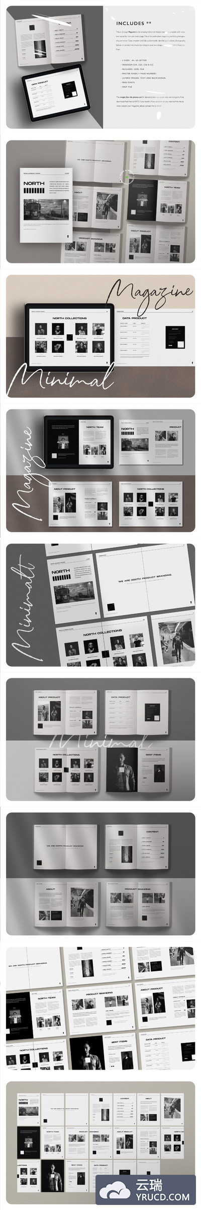 高端品牌产品目录画册模板下载（indd）