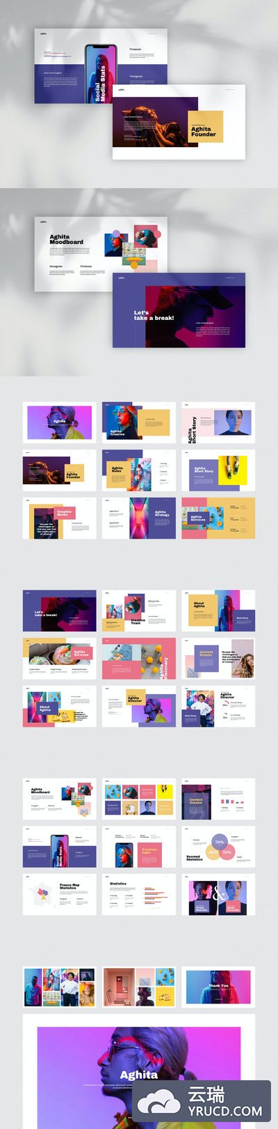 时尚品牌PPT模板下载(PPTX)