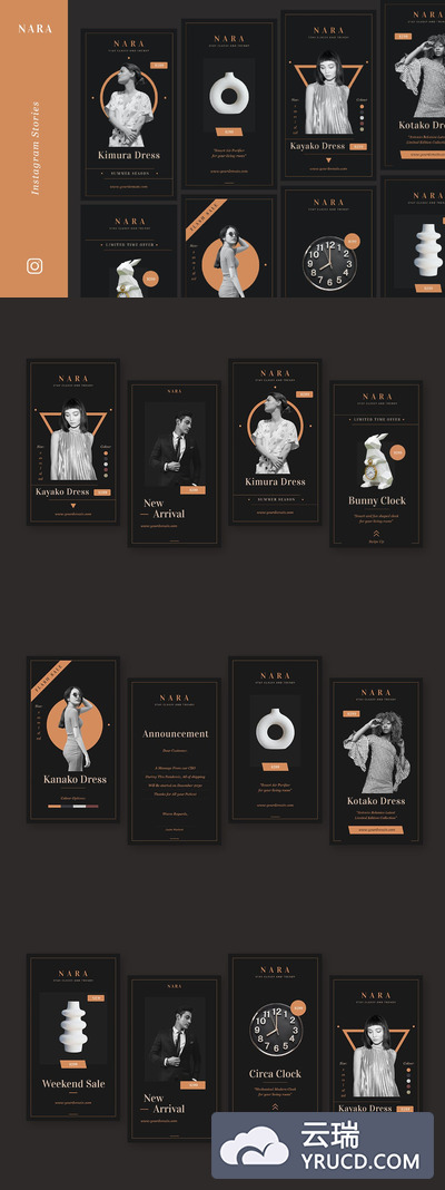 时尚高端专业的高品质轻奢房地产海报Instagram社交媒体banner海报设计模板集合-PSD