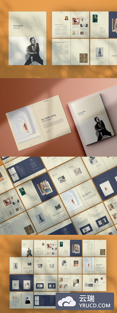 时尚高端优雅专业的高品质时尚造型品牌手册画册宣传册房地产楼书杂志设计模板