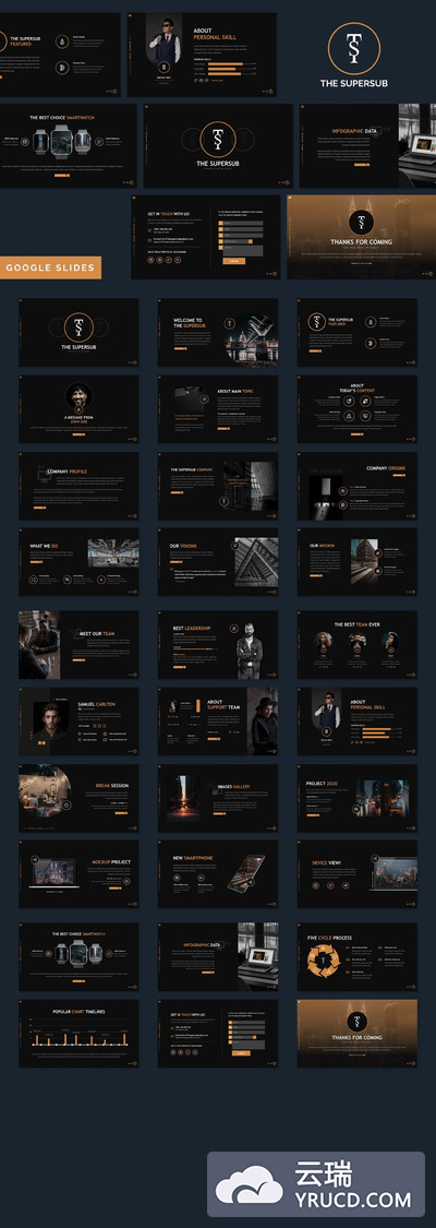 高品质的黑色配色商业商务提案powerpoint幻灯片演示模板（pptx）