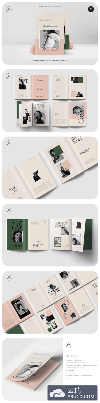 时尚高端简约多用途的高品质品牌手册画册宣传册杂志房地产楼书设计模板