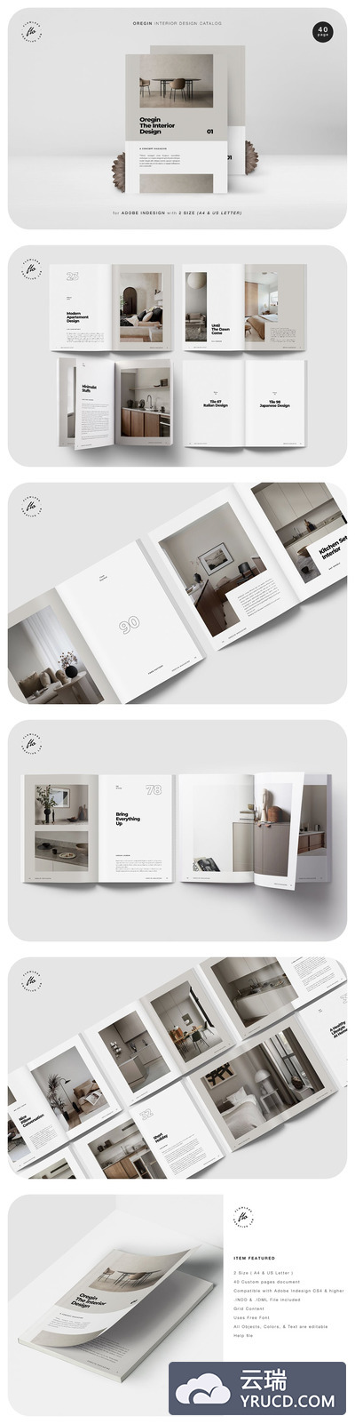 时尚高端高品质多用途简约品牌手册画册宣传册杂志房地产楼书设计模板