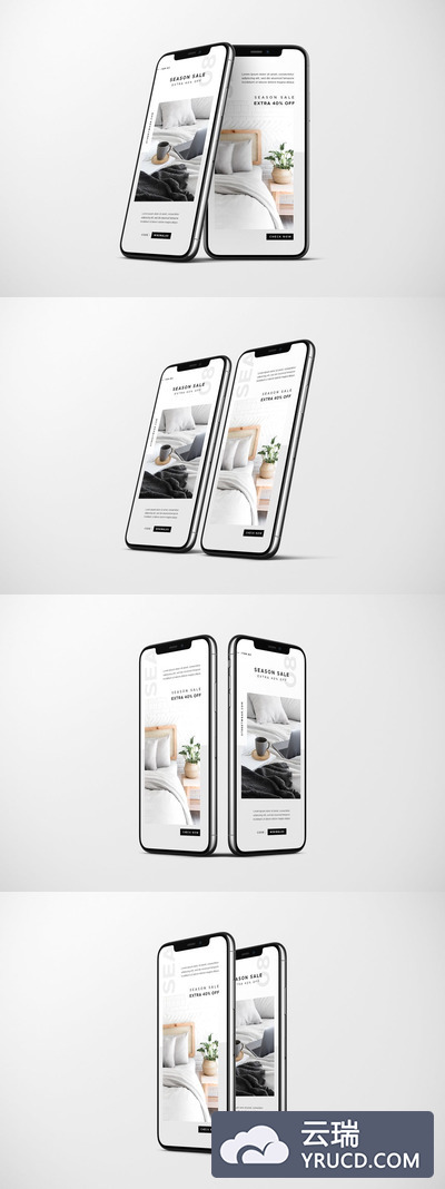 2屏iPhone手机样机（PSD）