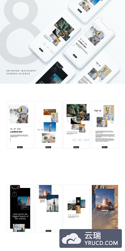 8个高品质的时尚高端简约优雅Instagram社交媒体banner海报设计模板