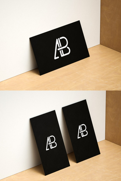 水平和垂直的名片展示样机