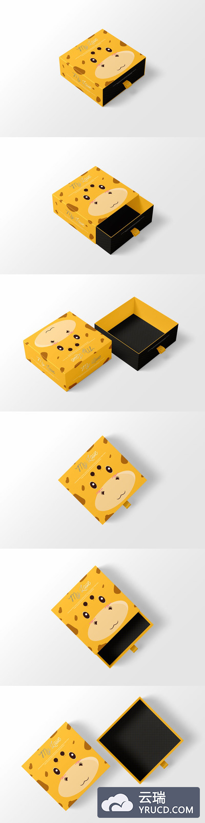 时尚动物礼品盒子样机（PSD）