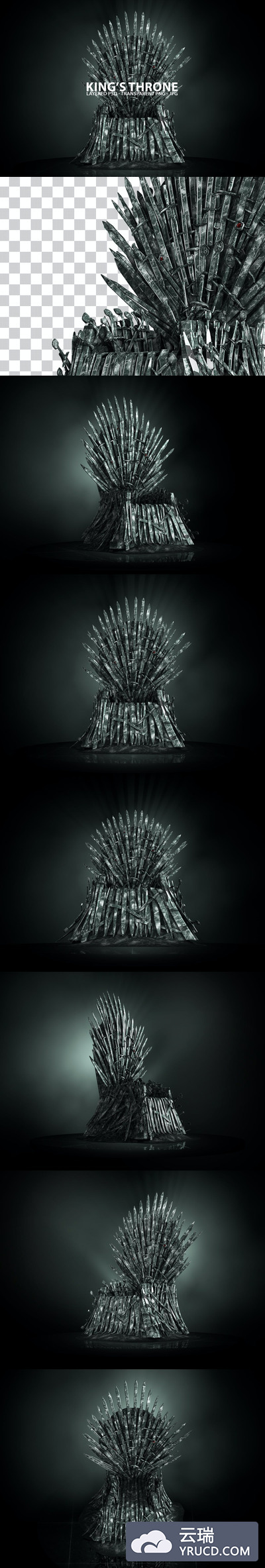 《冰与火之歌：权力的游戏》君临铁王座背景高分辨率铁王座国王座位-JPG，PNG，PSD
