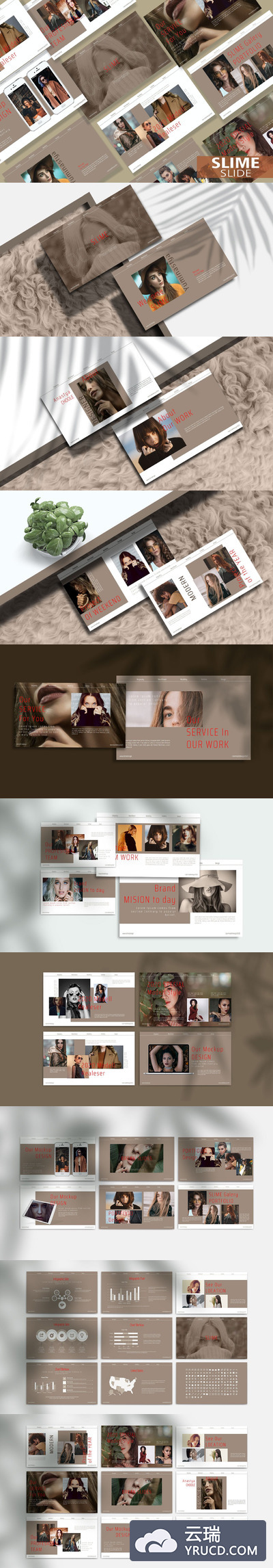 时尚高端简约优雅清新Google Slides谷歌幻灯片演示模板（pptx）