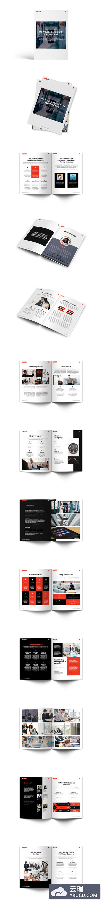 多用途公司业务手册画册模板（INDD）