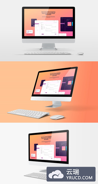 iMac 多角度电脑样机（PSD）
