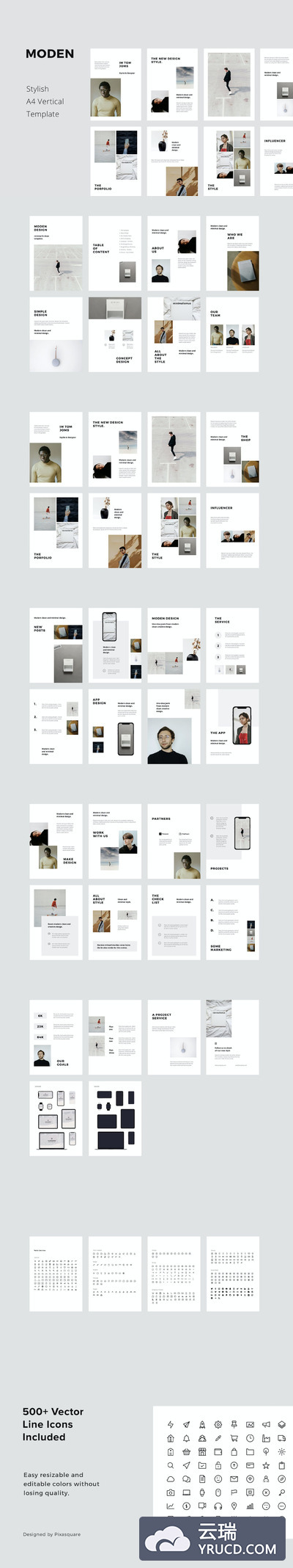 高品质时尚清新简约高端A4尺寸powerpoint幻灯片演示模板（pptx）