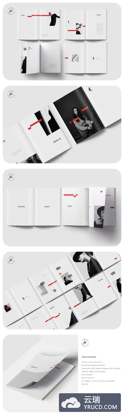 摄影作品集画册模板(indd)