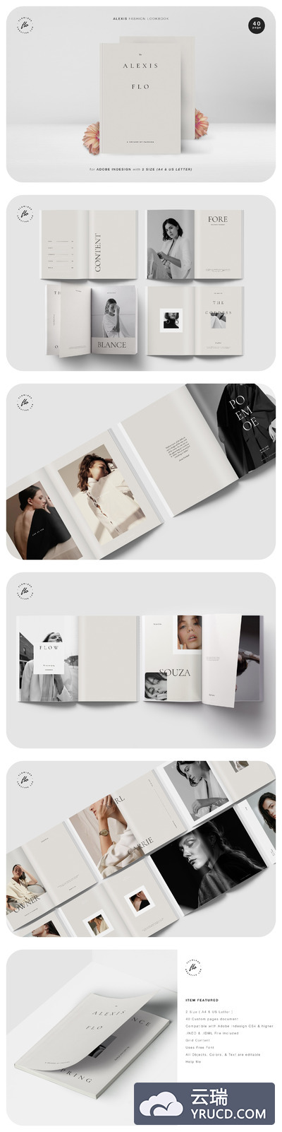 极简主义的时尚造型杂志画册设计