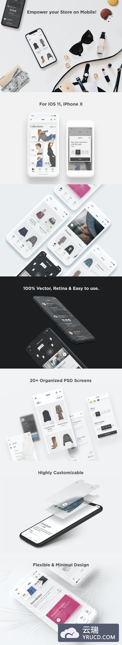 时尚的服饰电商APP UI模板（PSD,XD,SKETCH,FIG）
