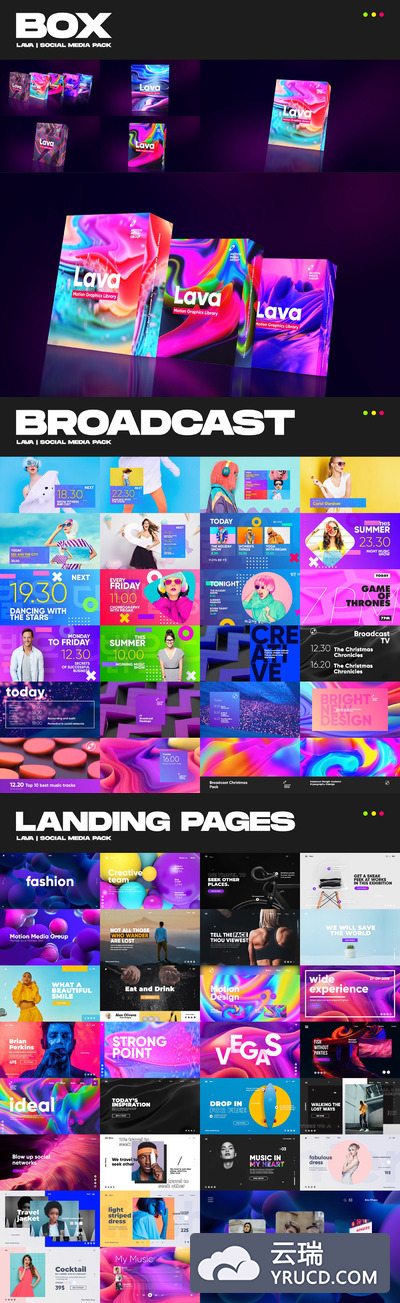 流体动感纹理元素社交媒体巨无霸AE视频素材包[3.62GB]