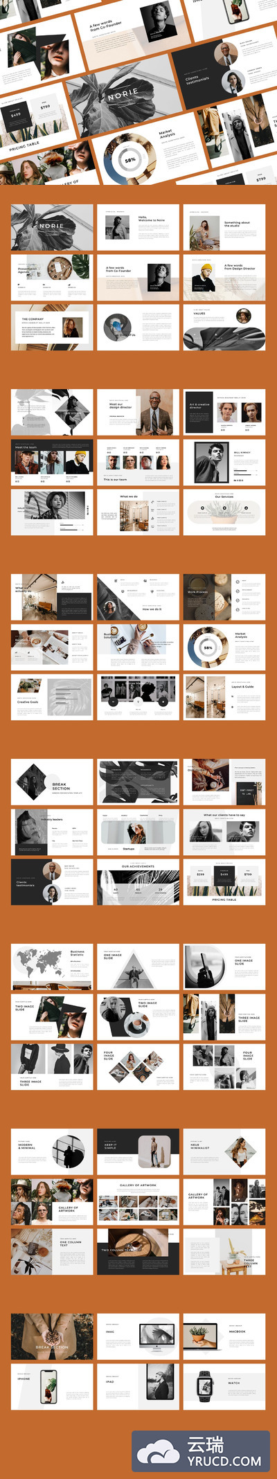 时尚高端简约优雅多用途的powerpoint幻灯片演示模板（pptx）