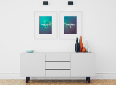 客厅里的相框样机