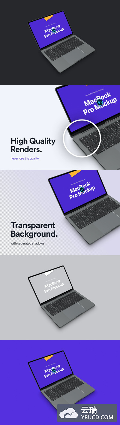 MacBook Pro 透视角度样机（PSD）