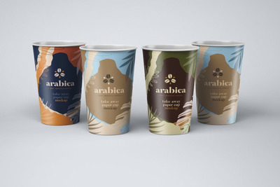 外卖咖啡杯纸杯品牌设计样机（10）（PSD）