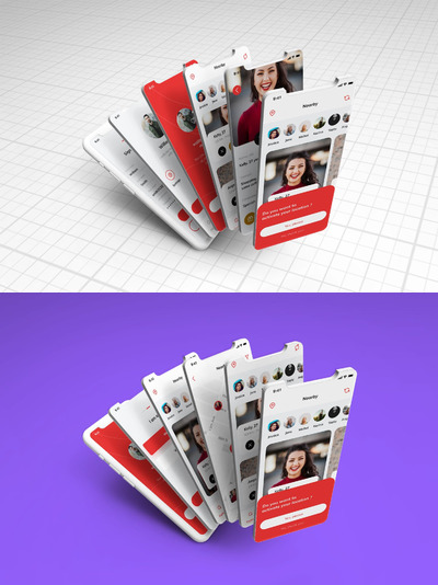 iPhone 11  APP UI设计组合展示样机