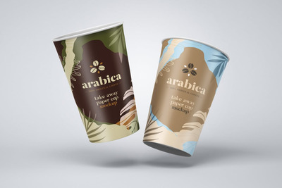 外卖咖啡杯纸杯品牌设计样机（7）（PSD）