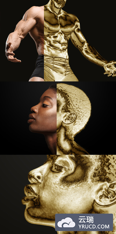 豪华黄金滤镜照片效果样机psd模板