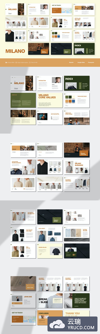 简约优雅时尚清新多用途的高品质powerpoint幻灯片演示模板（pptx&keynote）