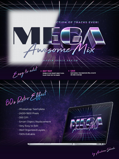 80后酷炫字体设计样式图层样式下载 (PSD)