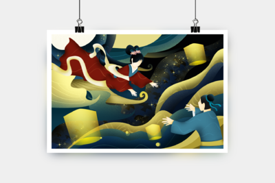 七夕节日商业插画