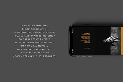 社交名片页面设计横版模板 (PSD)