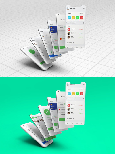 iPhone 11 – 创意组合展示样机 (PSD)